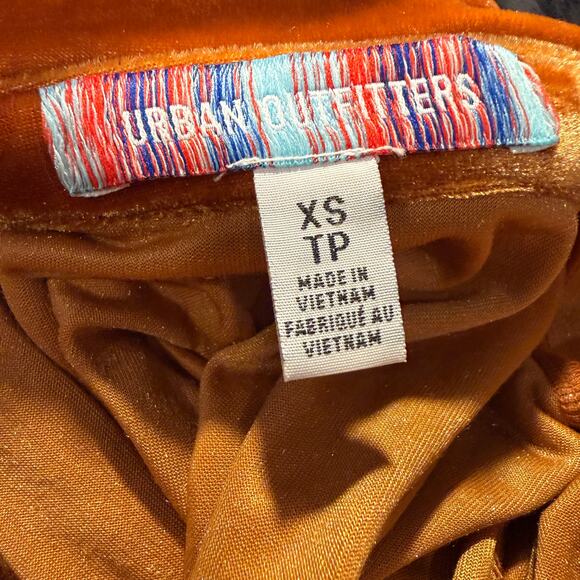 Urban Outfitters Rust Orange Velvet Long Sleve Mini Dress Long Sleeve XS Fall - Picture 5 of 8